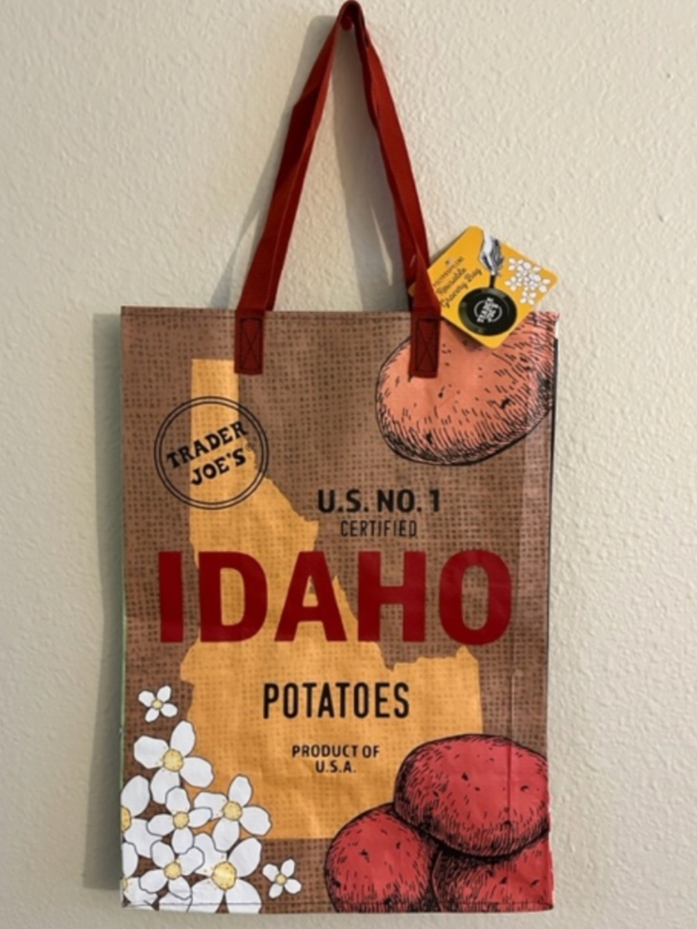 IDAHO Trader Joe's Shopping grocery Tote Reusable Grocery Tote Bag NEW